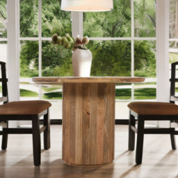 York Natural Solid Wood Round Dining Table - thumbnail 2