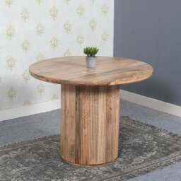 York Natural Solid Wood Round Dining Table - thumbnail 1