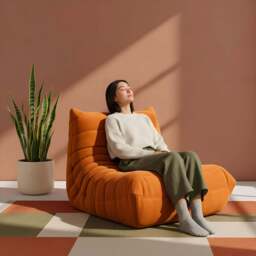 The Caterpillar Lounger Chair - Orange