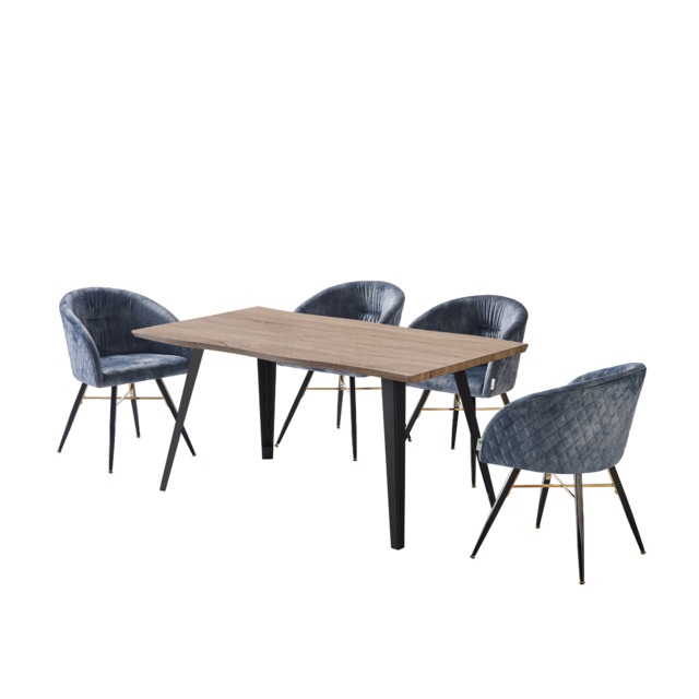 Vittorio Rocco LUX Dining Set - Grey / Set of 4