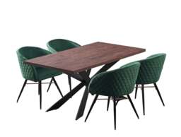 Vittorio Duke Lux Dining Set - Green / Set of 4