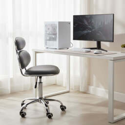 Grey Pu Home Office Chair - Fran - thumbnail 3
