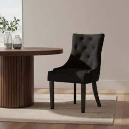 Daxton Black Velvet Button Tufted Dining Chair - thumbnail 3
