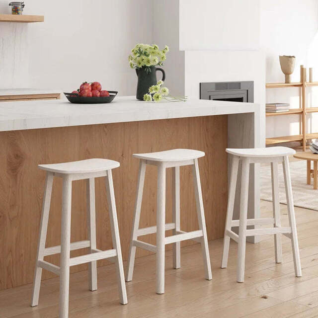 Shina Bar Stool - White / 75cm