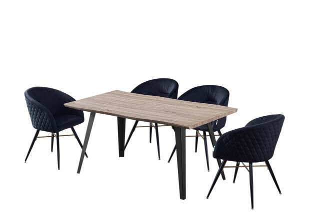 Vittorio Rocco LUX Dining Set - Midnight Black / Set of 4