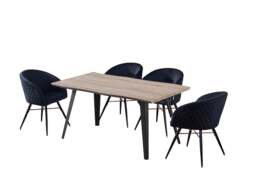 Vittorio Rocco LUX Dining Set - Midnight Black / Set of 4