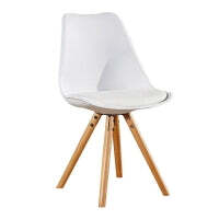 Sophie Halo Dining Set with Oak Table and 4 White Chairs - thumbnail 3