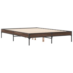 Bed Frame without Mattress Brown Oak 135x190 cm Double - thumbnail 3