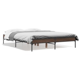 Bed Frame without Mattress Brown Oak 135x190 cm Double - thumbnail 2