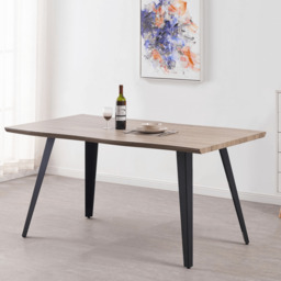 Milano Duke LUX Dining Set, a Light Walunt Dining Table & 4 Velvet Dining Chairs with Gold End Caps - thumbnail 3