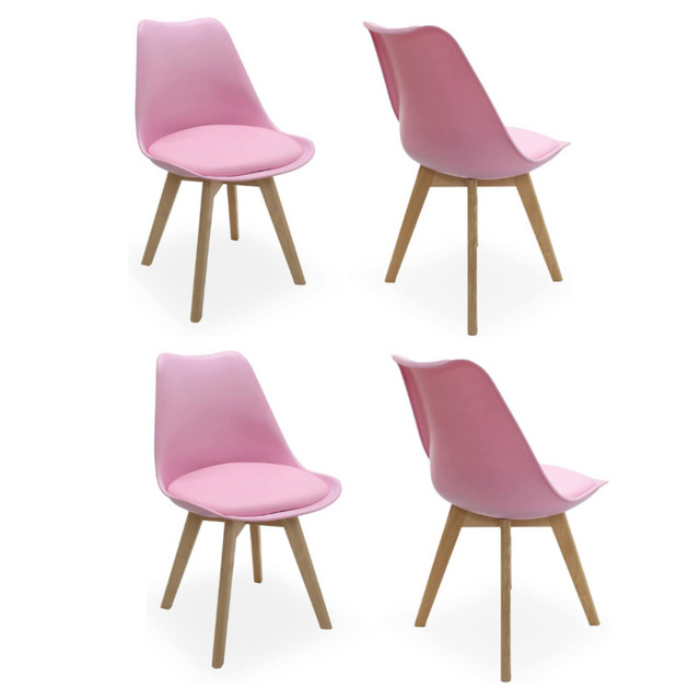 Jamie Lorenzo Dining Chairs Set of 4 & 6 - Pink / Set of 4