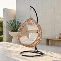 Natural Rattan Effect Hanging Chair - Goa - thumbnail 3