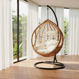 Natural Rattan Effect Hanging Chair - Goa - thumbnail 5