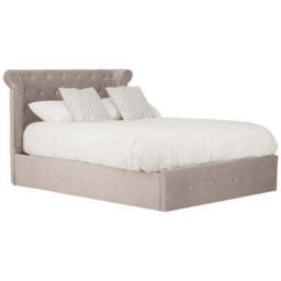 Mink Velvet Ottoman Double Bed - Edison - thumbnail 4