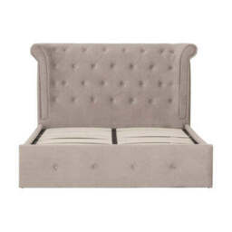 Mink Velvet Ottoman Double Bed - Edison - thumbnail 6