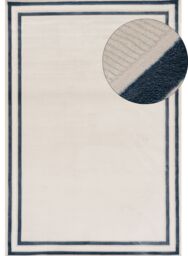 Carmel Cream-Blue Bordered Rug - 6060 - 240X340 cm
