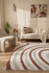 Moodi Shaggy Cream/Terra Sunhaze Rug - thumbnail 2