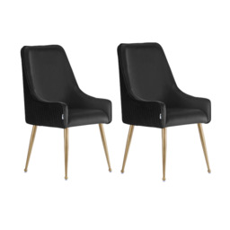Soho LUX Velvet Dining Chair - Black / Set of 2