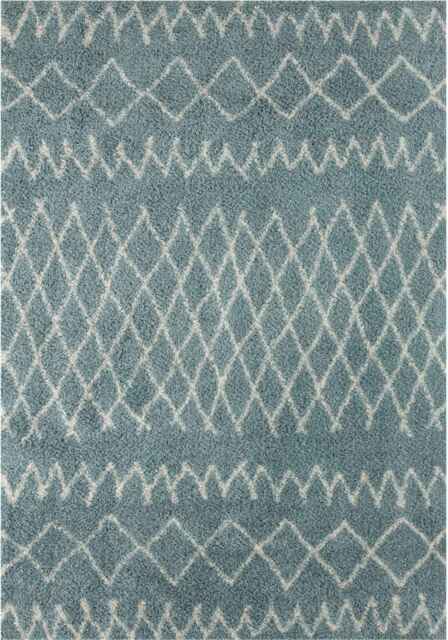 Moroccan Duck Egg Blue Shaggy Rug - 950 - image 1