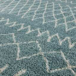 Moroccan Duck Egg Blue Shaggy Rug - 950 - thumbnail 2