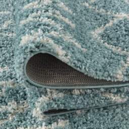 Moroccan Duck Egg Blue Shaggy Rug - 950 - thumbnail 3