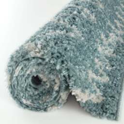 Moroccan Duck Egg Blue Shaggy Rug - 950 - thumbnail 5