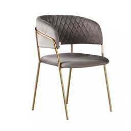 Atarah LUX Velvet Dining Chair - Grey / Single