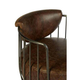 Hoxton Brown Leather Swivel Tub Chair - thumbnail 5