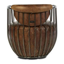 Hoxton Brown Leather Swivel Tub Chair - thumbnail 4