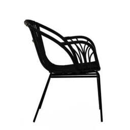 Lagom Black Natural Rattan Chair With Raised Sides - thumbnail 6