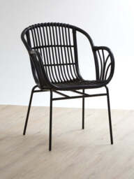 Lagom Black Natural Rattan Chair With Raised Sides - thumbnail 5