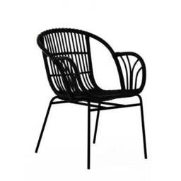 Lagom Black Natural Rattan Chair With Raised Sides - thumbnail 4