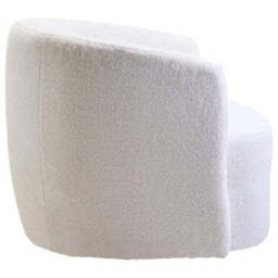 Montreal Ivory Boucle Effect Curved Lounge Chair With Swivel Base - thumbnail 4
