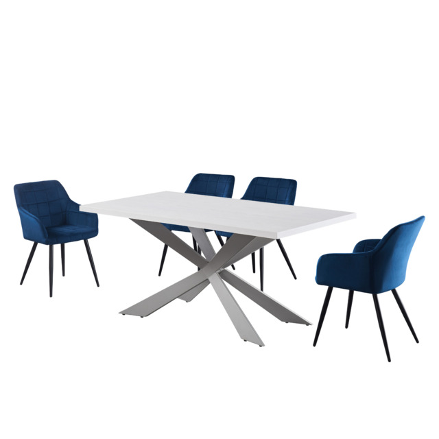 Camden Duke Lux Dining Set - Blue / Set of 4