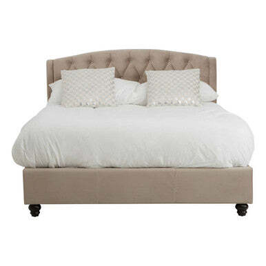 Mink Brushed Velvet Double Bed - Josephine - image 1