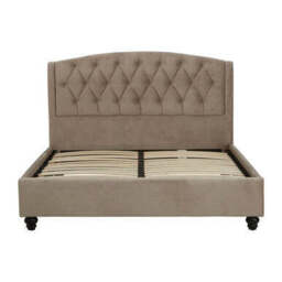 Mink Brushed Velvet Double Bed - Josephine - thumbnail 4