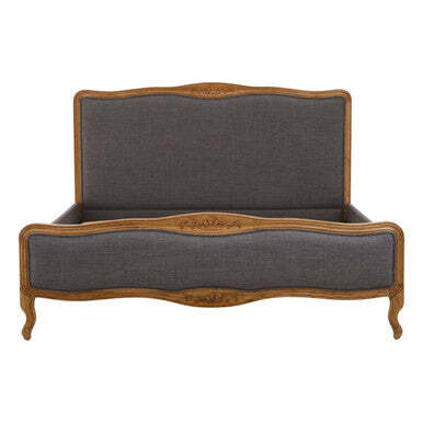 Grey Fabric Super Kingsize Bed - Parkside - image 1