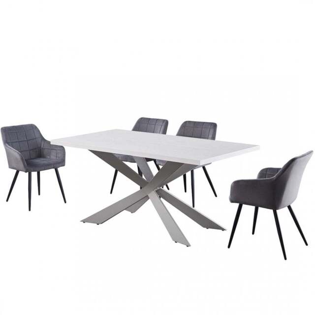 Camden Duke Lux Dining Set - Dark Grey / Set of 4