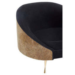 Manhattan Black Velvet and Leopard Print Cocoon Chair - thumbnail 6