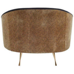 Manhattan Black Velvet and Leopard Print Cocoon Chair - thumbnail 4