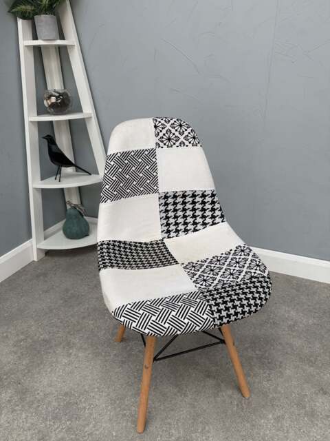 Moda Patchwork Chair - Black & White - image 1