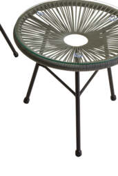 Grey 3 Piece Rattan Patio Set - Miami - thumbnail 4