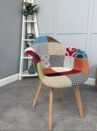 Patchwork Tub Chair with Armrests - Multicolored - thumbnail 1