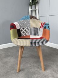 Patchwork Tub Chair with Armrests - Multicolored - thumbnail 2