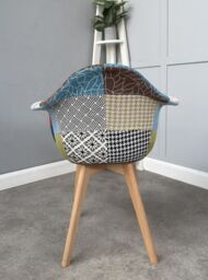 Patchwork Tub Chair with Armrests - Multicolored - thumbnail 3