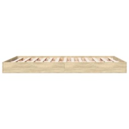Bed Frame without Mattress Sonoma Oak 140x200 cm Engineered Wood - thumbnail 5