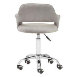 Fionna Grey Velvet Home Office Chair With Curved Back - thumbnail 6