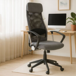 Black Mesh and Grey Fabric Home Office Chair - Brent