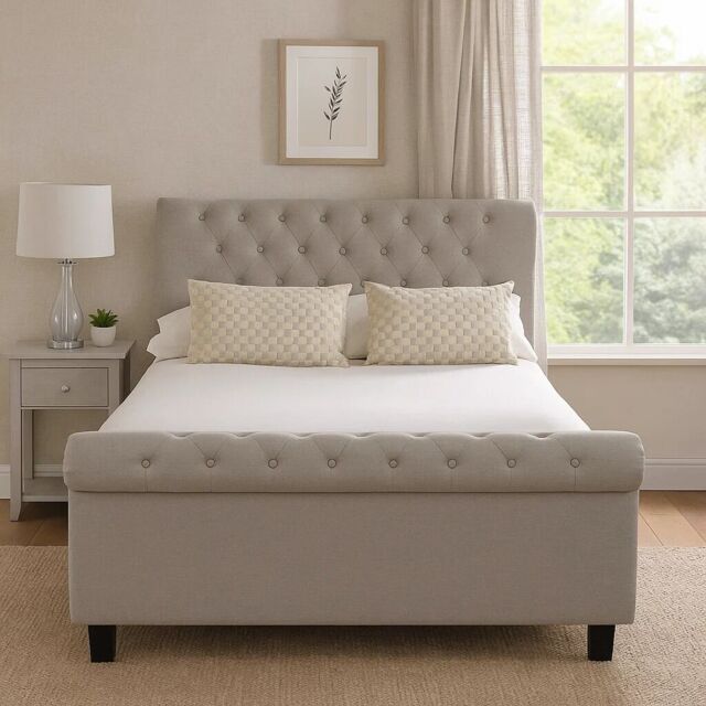 Light Grey Ottoman Double Bed - Orlando - image 1