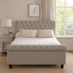 Light Grey Ottoman Double Bed - Orlando